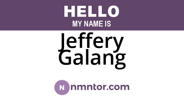Jeffery Galang