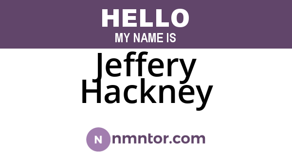 Jeffery Hackney