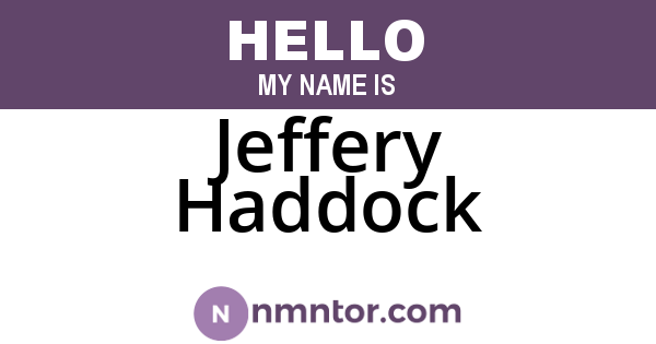 Jeffery Haddock