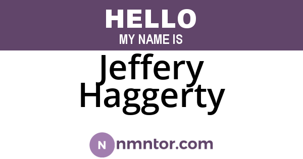 Jeffery Haggerty