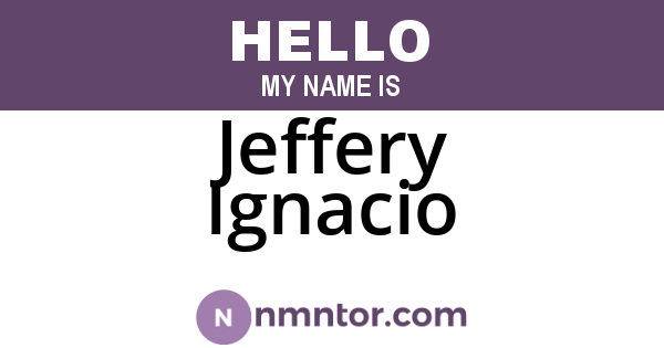 Jeffery Ignacio