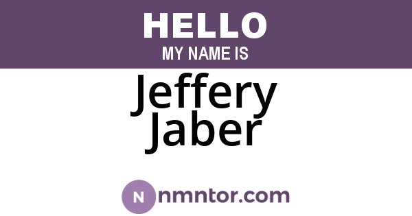 Jeffery Jaber