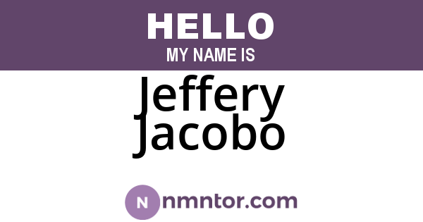 Jeffery Jacobo