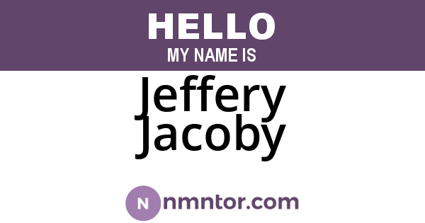 Jeffery Jacoby