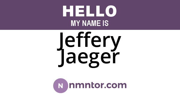 Jeffery Jaeger