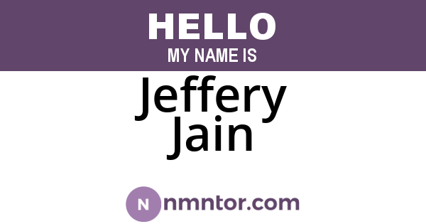 Jeffery Jain