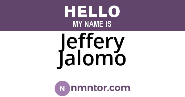 Jeffery Jalomo
