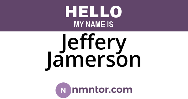 Jeffery Jamerson