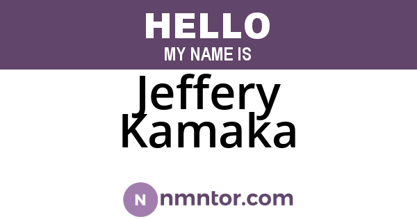 Jeffery Kamaka