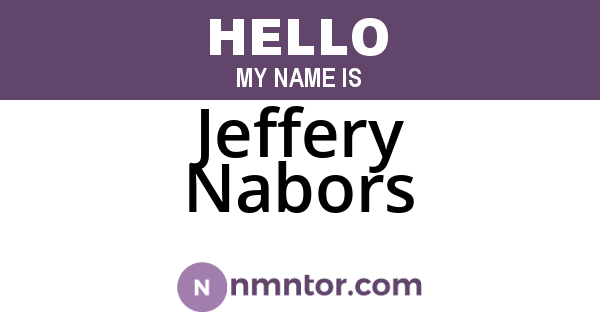 Jeffery Nabors