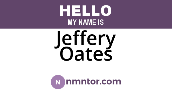 Jeffery Oates