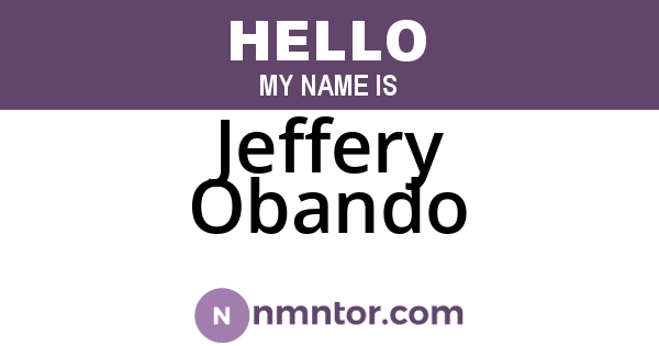 Jeffery Obando