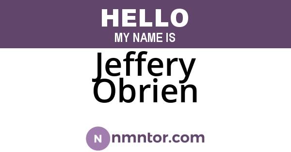 Jeffery Obrien