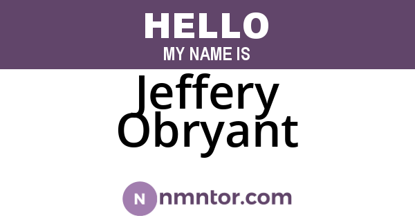 Jeffery Obryant
