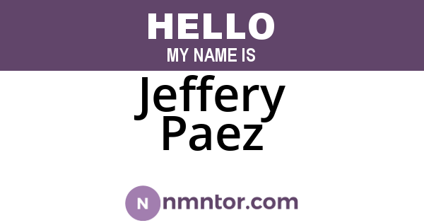 Jeffery Paez