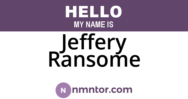 Jeffery Ransome