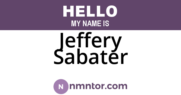 Jeffery Sabater