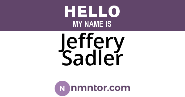 Jeffery Sadler