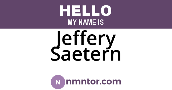 Jeffery Saetern