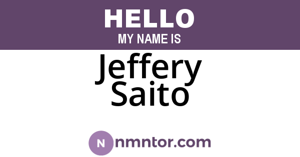 Jeffery Saito