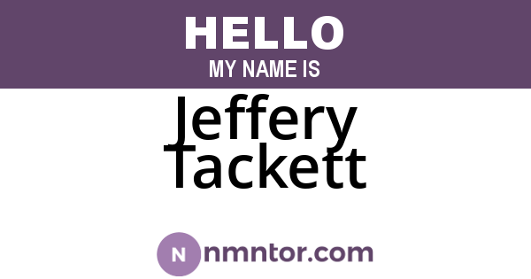 Jeffery Tackett