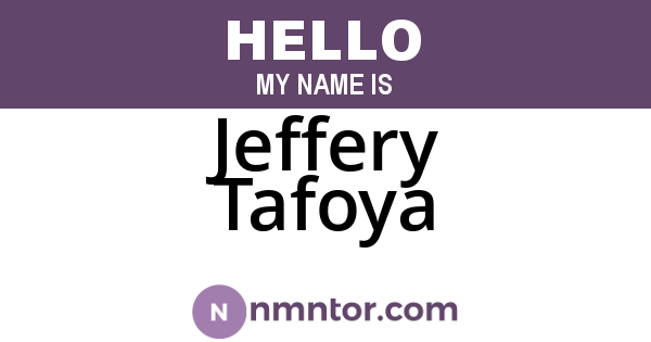 Jeffery Tafoya