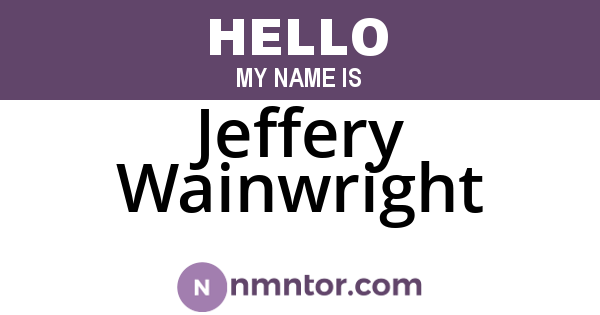 Jeffery Wainwright