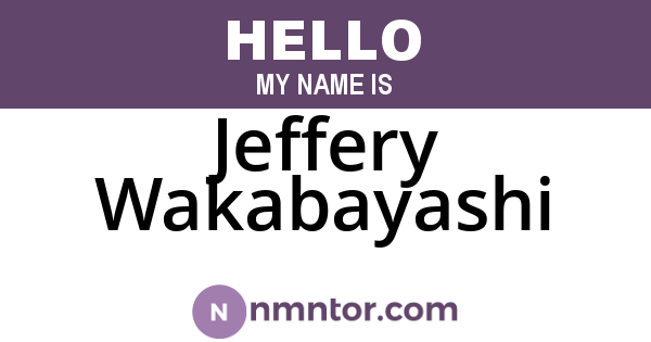 Jeffery Wakabayashi