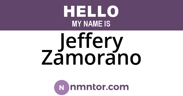 Jeffery Zamorano