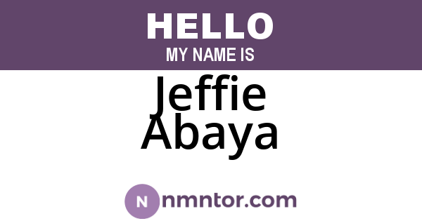 Jeffie Abaya