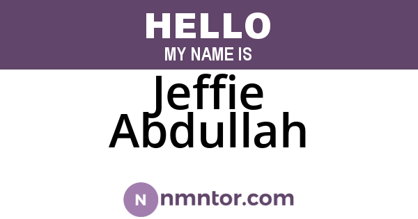 Jeffie Abdullah
