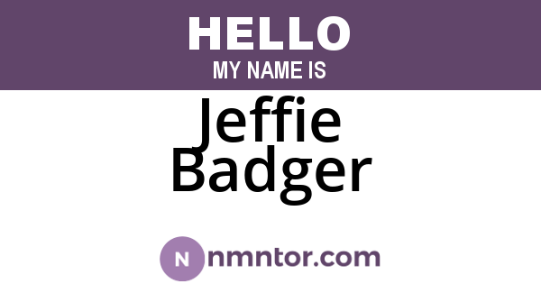 Jeffie Badger