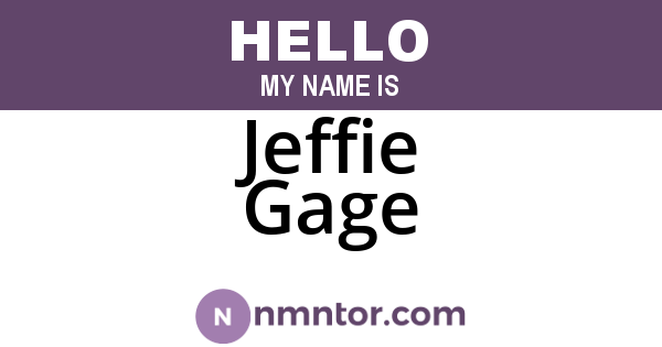 Jeffie Gage