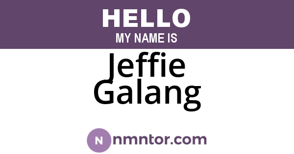 Jeffie Galang