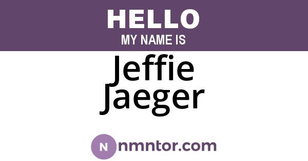 Jeffie Jaeger