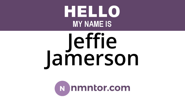 Jeffie Jamerson