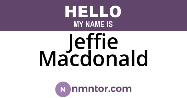 Jeffie Macdonald