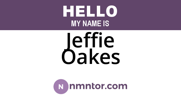 Jeffie Oakes