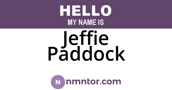 Jeffie Paddock
