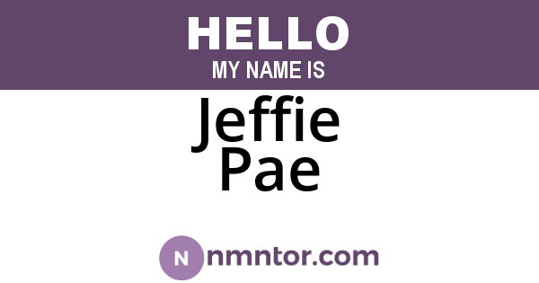 Jeffie Pae