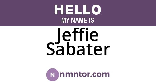 Jeffie Sabater
