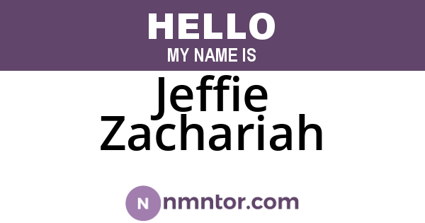 Jeffie Zachariah