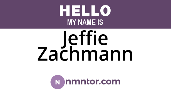 Jeffie Zachmann