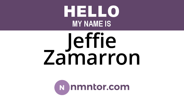 Jeffie Zamarron
