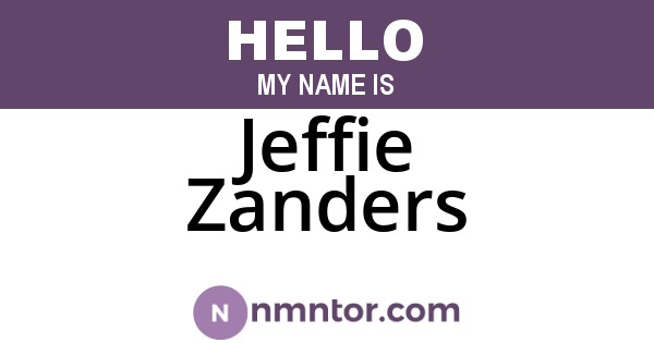 Jeffie Zanders