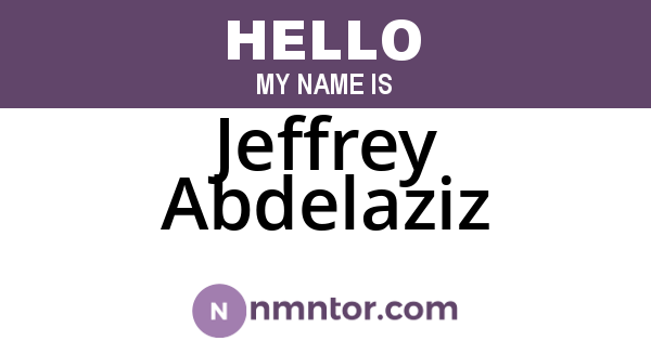 Jeffrey Abdelaziz