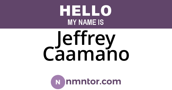 Jeffrey Caamano