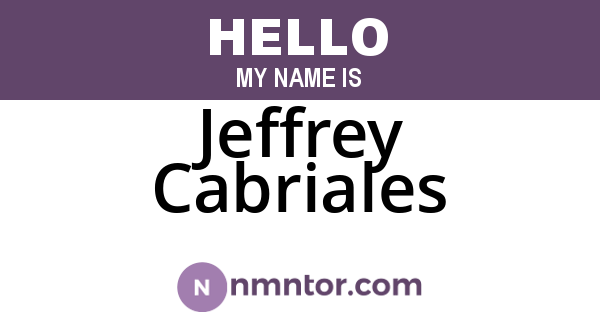 Jeffrey Cabriales
