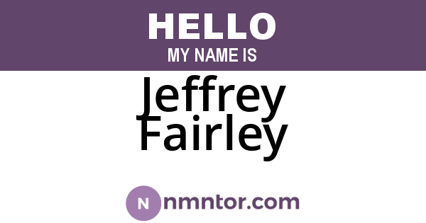 Jeffrey Fairley