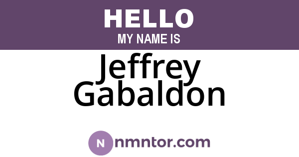 Jeffrey Gabaldon